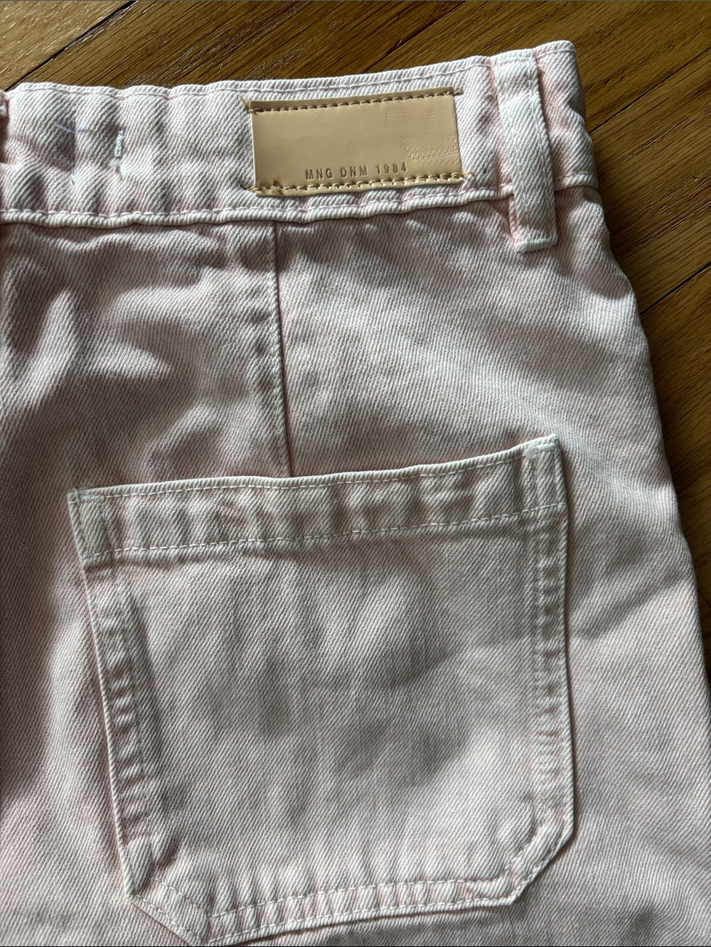 Mango Wide-Leg Crop Culotte Jeans in Pale Pink, new with tags - Picture 8 of 8